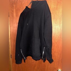 NovaMen black sweater with zippers on sides. 80%cotton 20%polyester